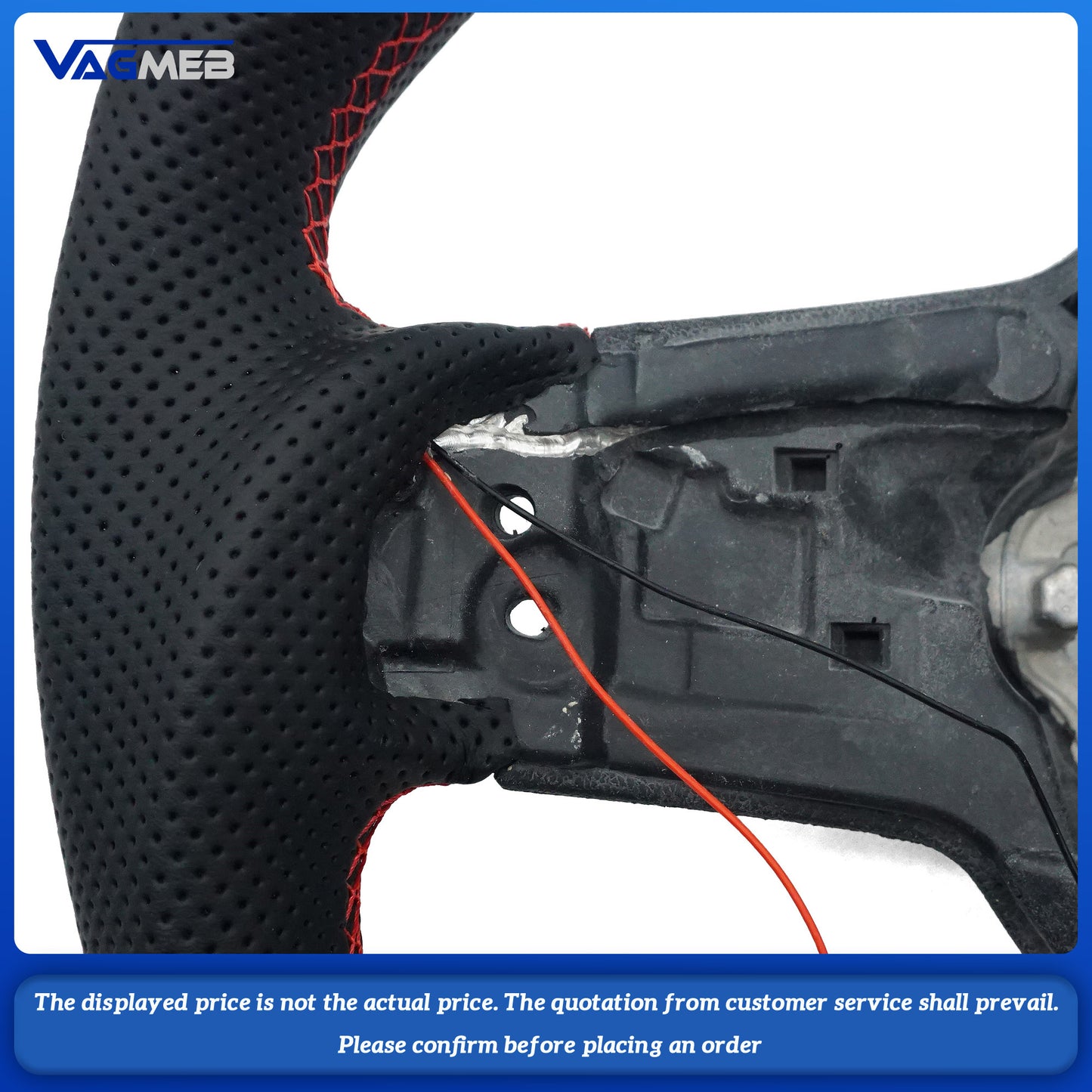 For VW Golf 7 (MK7, MK7.5) GTI R, GTD, GTE models with LED lighting, red foil carbon fiber trim, and R8 dual-spoke steering wheel