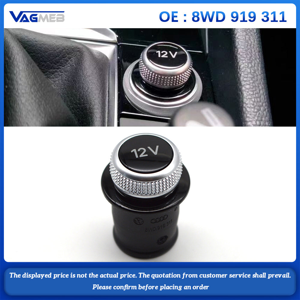 Cigarette Lighter Cover Chrome Plated Cigarette Lighter Plug For Audi A3 A4 A5 Q2 Q7 R8 8WD 919 311