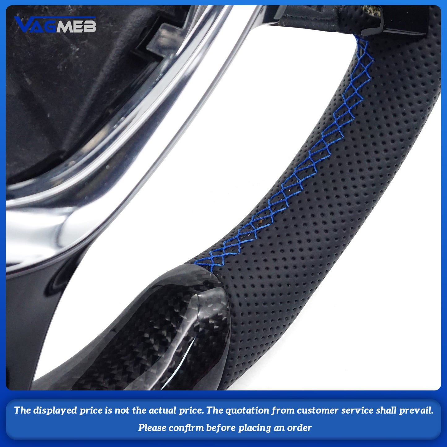 Carbon Fiber Semi Perforated Sports Steering Wheel,For VW GOLF 7 MK7 Transporter T6
