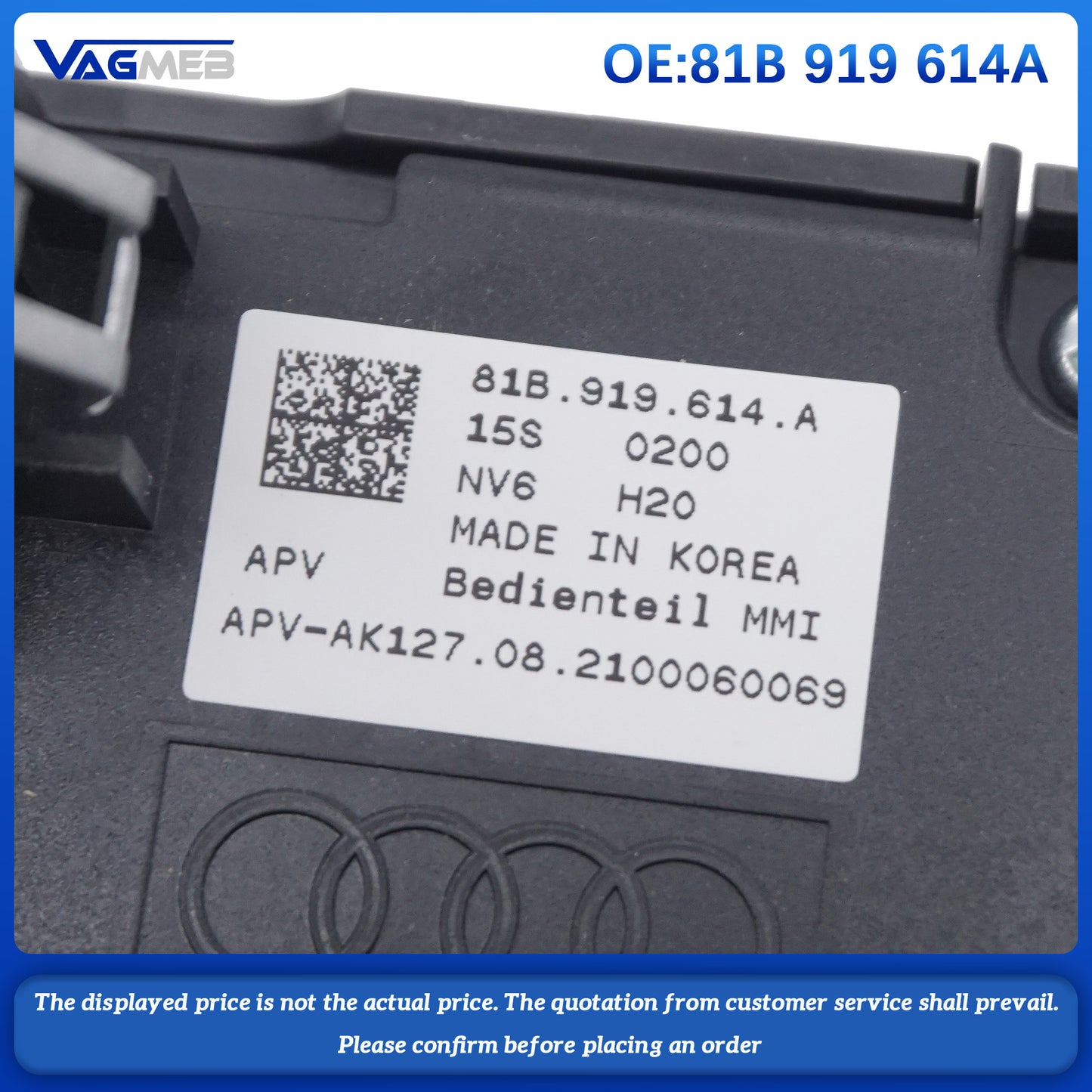 For Audi Q2L Multimedia panel MMI panel volume adjustment control panel Central control multimedia switch knob 81B 919 614A