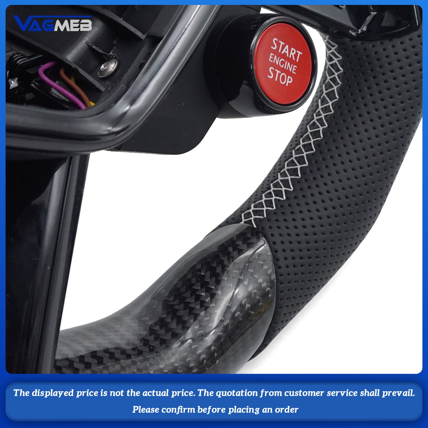 For Audi A6 C8 carbon fiber large shift lever R8 button with heating steering wheel