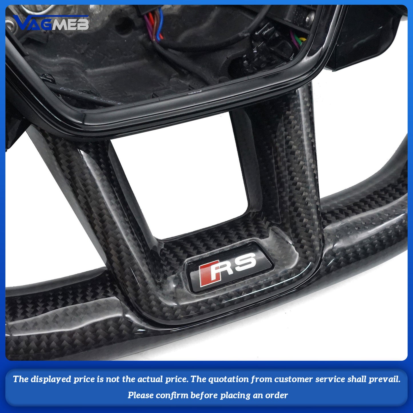 Car Interior Forged LED Carbon Fiber Steering Wheel For RS LOGO A6C8
