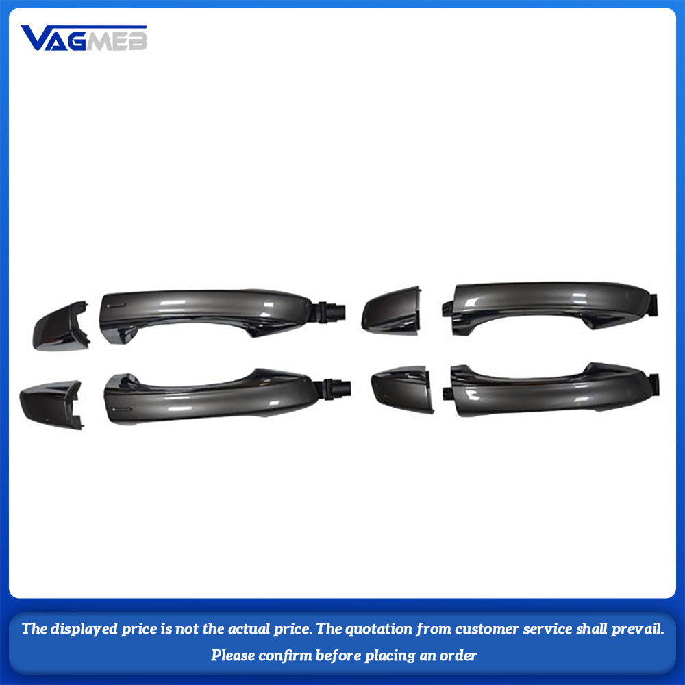 4PCS Chrome Trim Grey Inductive Exterior Door Handle Without LED Light Full Set Fit VW Golf 7 MK7 KESSY Keyless Entry Assembly