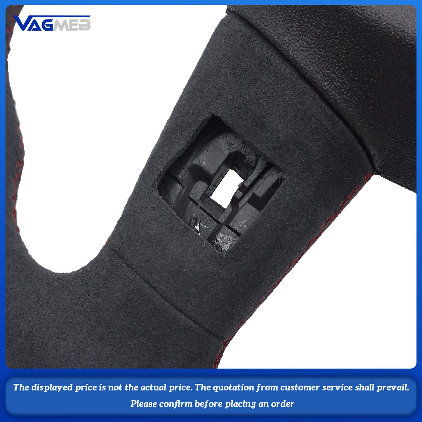 For Audi Q5 FY Alcantara red stitched flat bottomed sports steering wheel