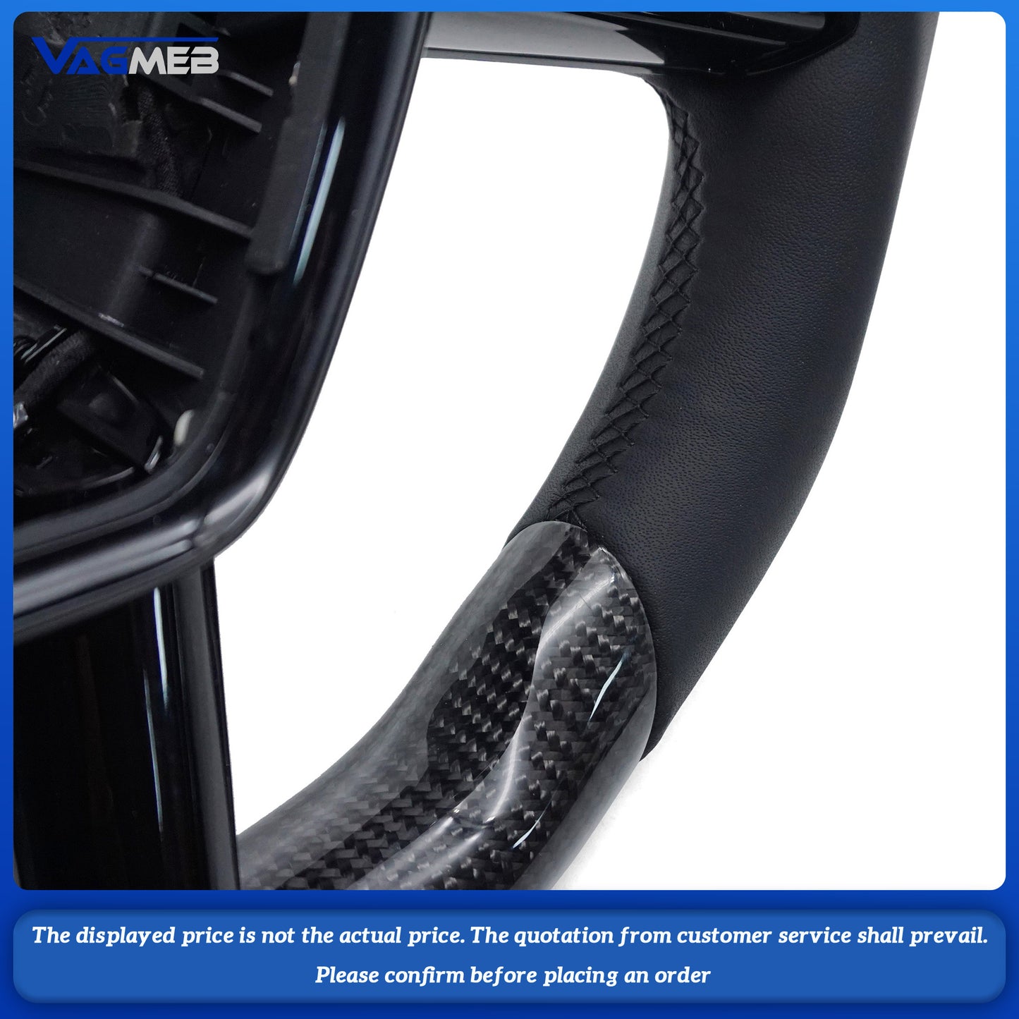 For Audi S standard A6C8 carbon fiber leather black line steering wheel assembly with heating and airbag