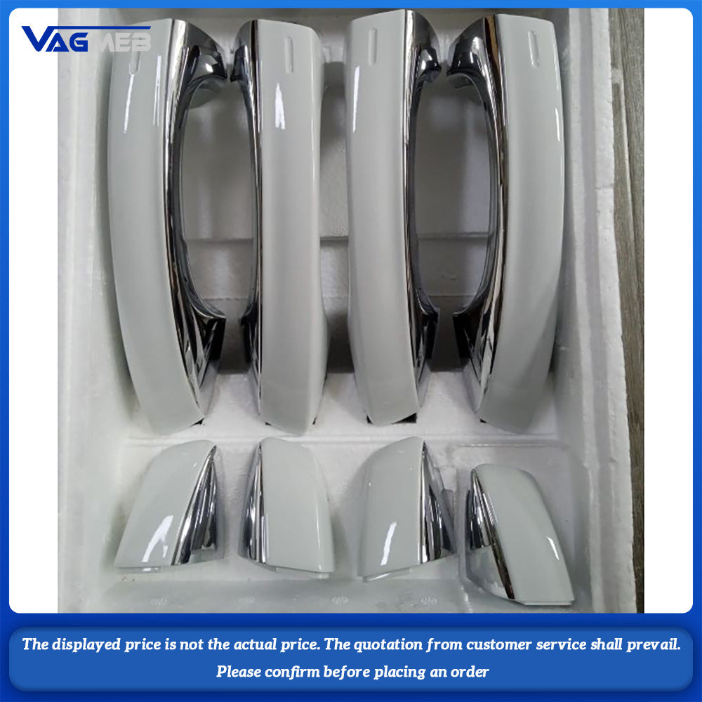 Original For VW Golf mk7 7.5 Golf 7 Golf R GTI T-Roc CC Skoda Octavia Kodiaq MQB White Capacitive Touch Door Handle Assembly With Ambient Light Complete 4 Doors Kit Replacement Keyless Access Handle 3CC 827 205A/206 A