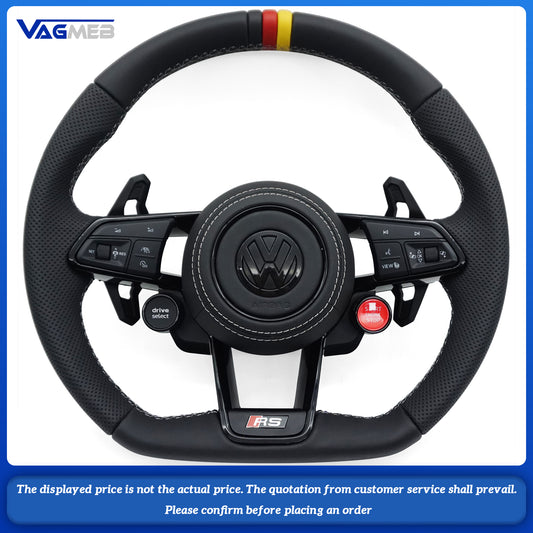 For VW Golf MK 7 7.5 custom Redesign Semi-perforated leather white line with start/stop button steering wheel