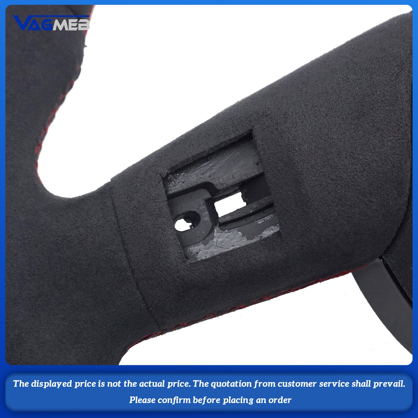 For Audi A4 B9 leather perforated alcantara Custom style steeringwheel with S or RS or Sline logo and thread colour