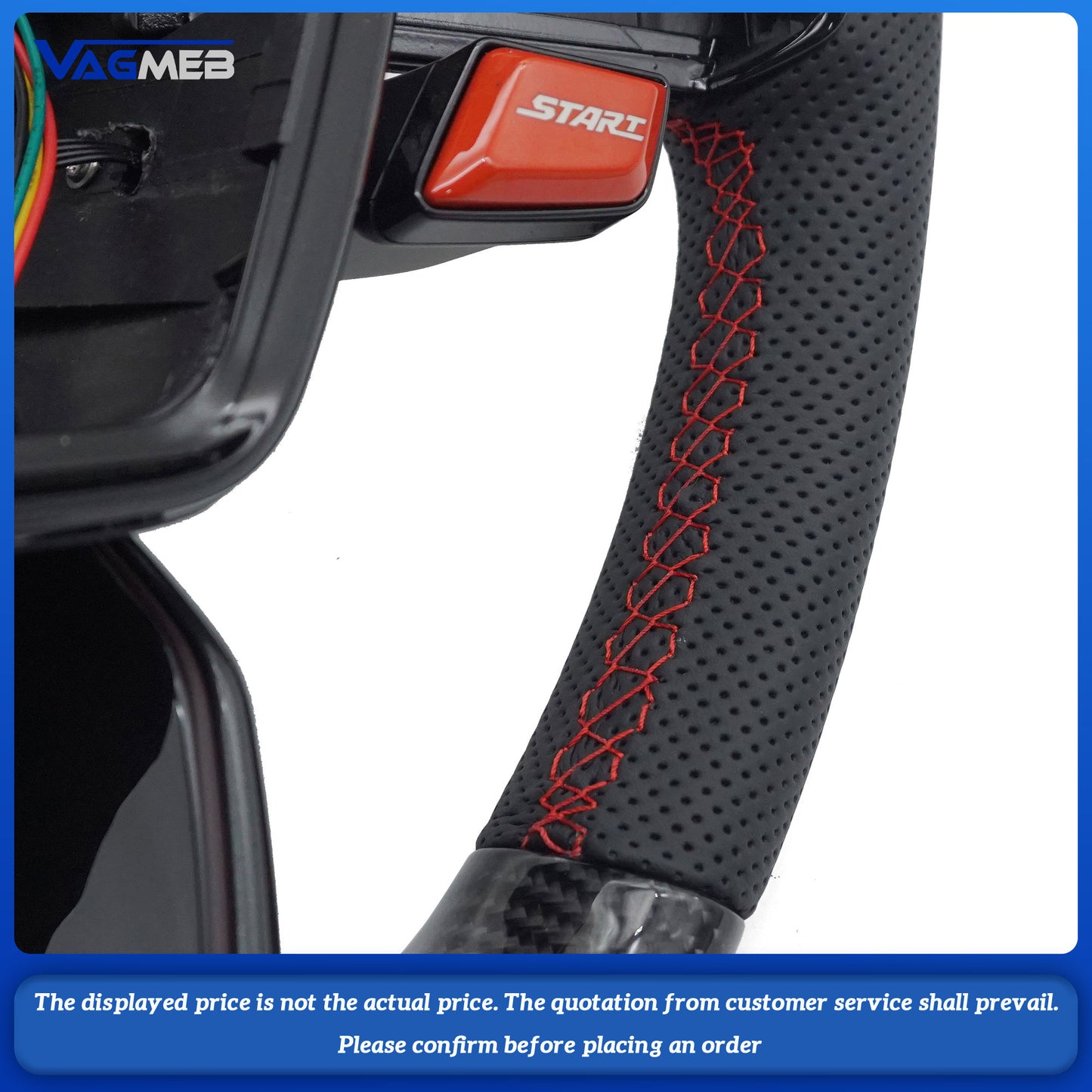 For Audi RS Logo A6C8 carbon fiber red stripe with small rocket