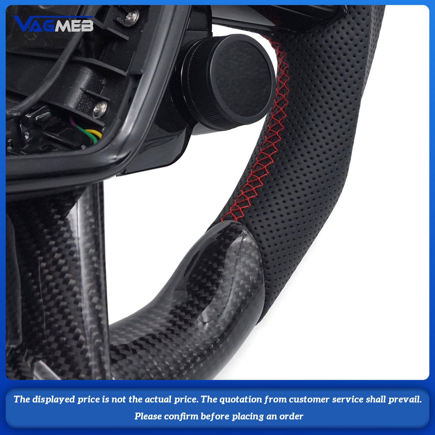 Car Interior Forged LED Carbon Fiber Steering Wheel For RS LOGO A6C8