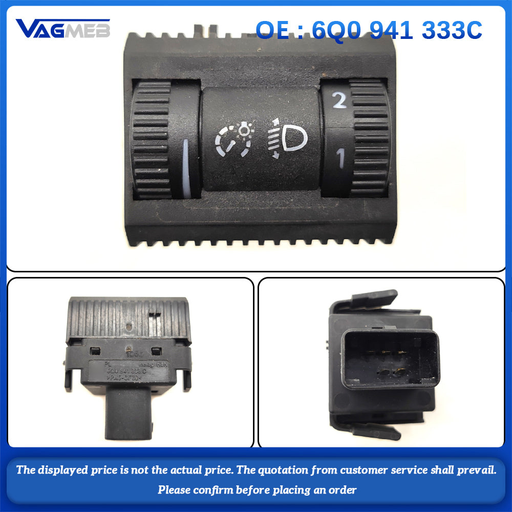Headlight Adjustment & Dashboard Brightness Switch Button For VW POLO 2002 2003 2004 2006 2008 2010 6Q0 941 333C
