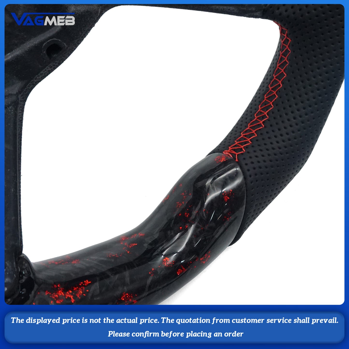 For VW Golf 7 (MK7, MK7.5) GTI R, GTD, GTE models with LED lighting, red foil carbon fiber trim, and R8 dual-spoke steering wheel