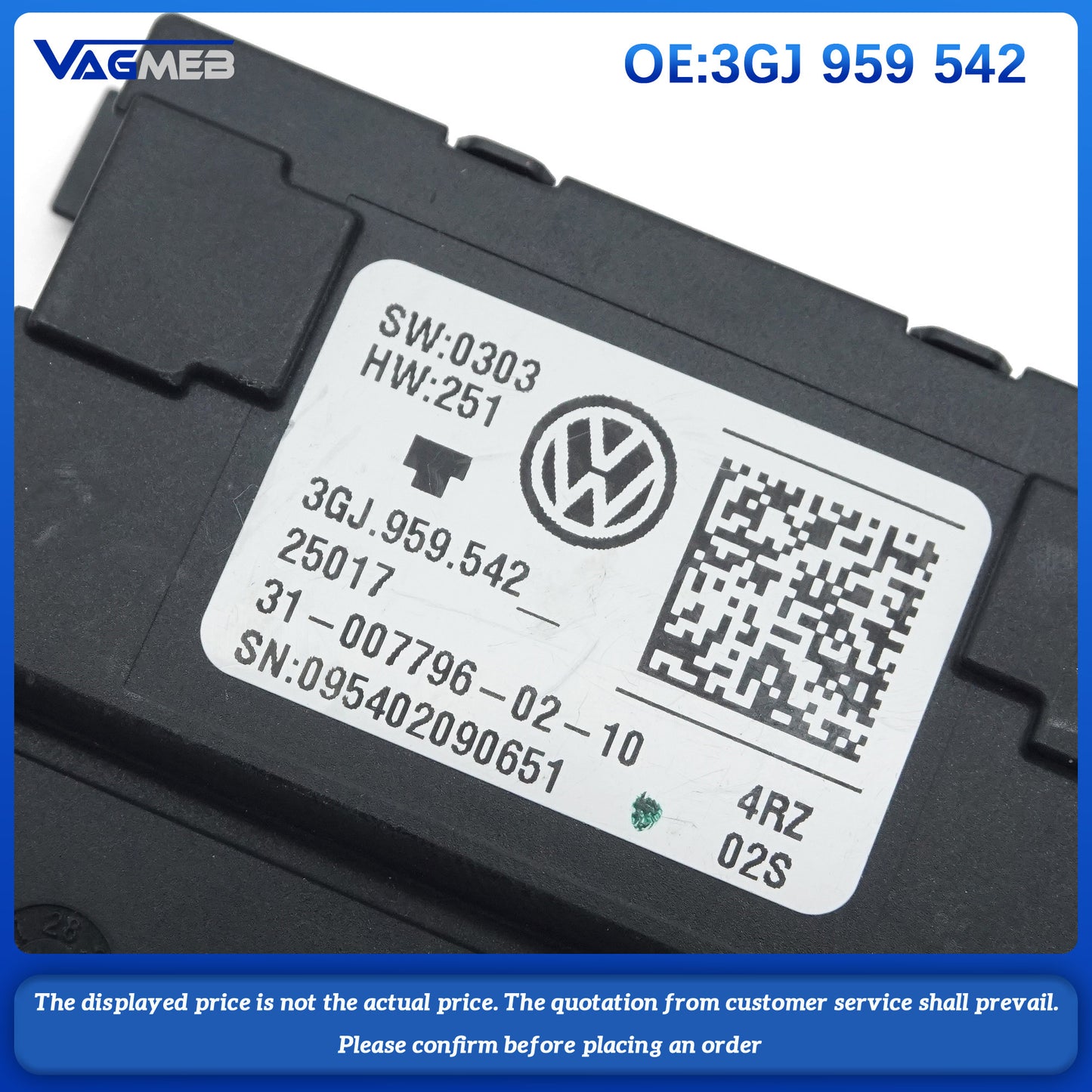Steering wheel release module control unit for VW Jetta MK8 3GJ 959 542