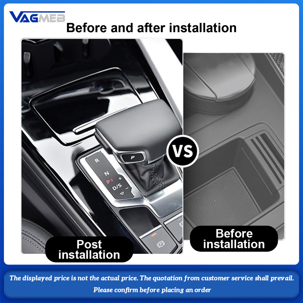 For Audi A4 B9 A5 Q5, piano black central control miscellaneous box with baked paint, Car Accessories
