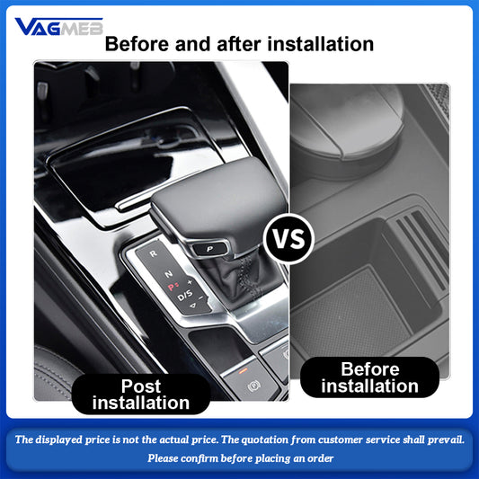 For Audi A4 B9 A5 Q5, piano black central control miscellaneous box with baked paint, Car Accessories