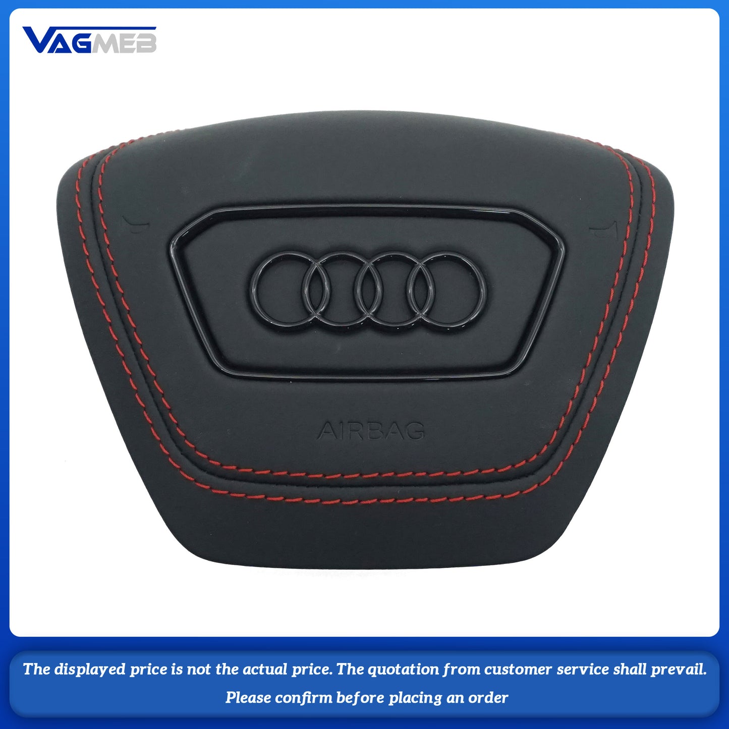 For Audi RS Logo A6C8 carbon fiber red stripe with small rocket