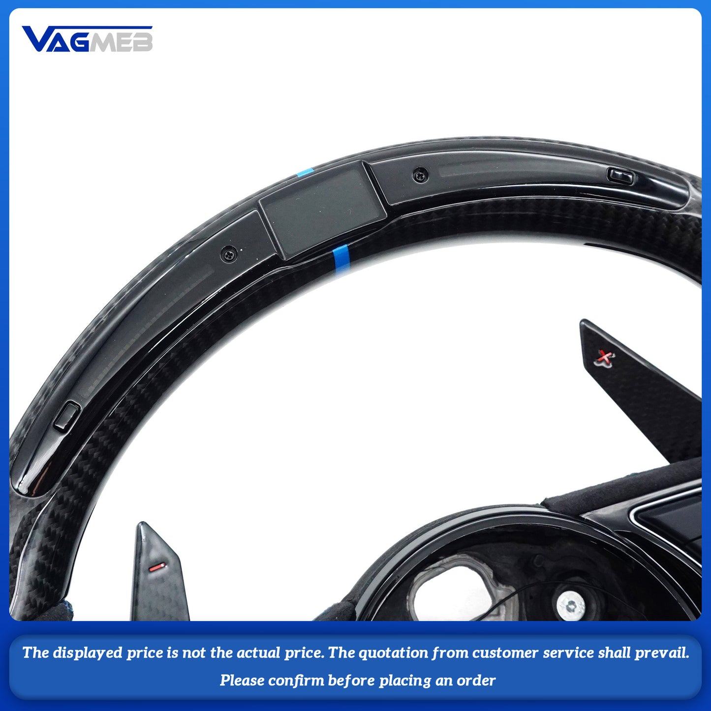 Carbon Fiber Customized LED Steering Wheel For Audi RS LOGO A4B9