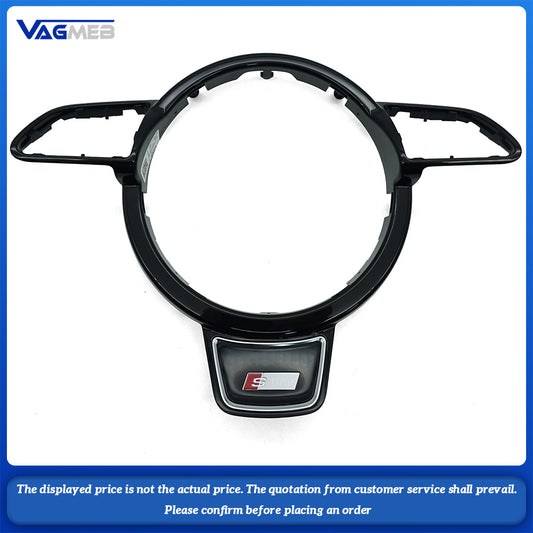 For Audi S Logo A3 8V A4 B8 A6 C7 steering wheel button frame With silver edge