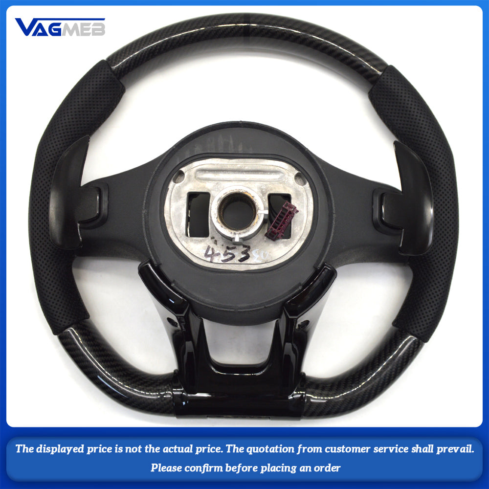 For Mercedes-Benz AMG customized semi-perforated carbon fiber steering wheel with black center logo