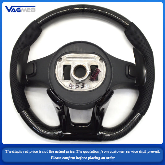 For Mercedes-Benz AMG customized semi-perforated carbon fiber steering wheel with black center logo