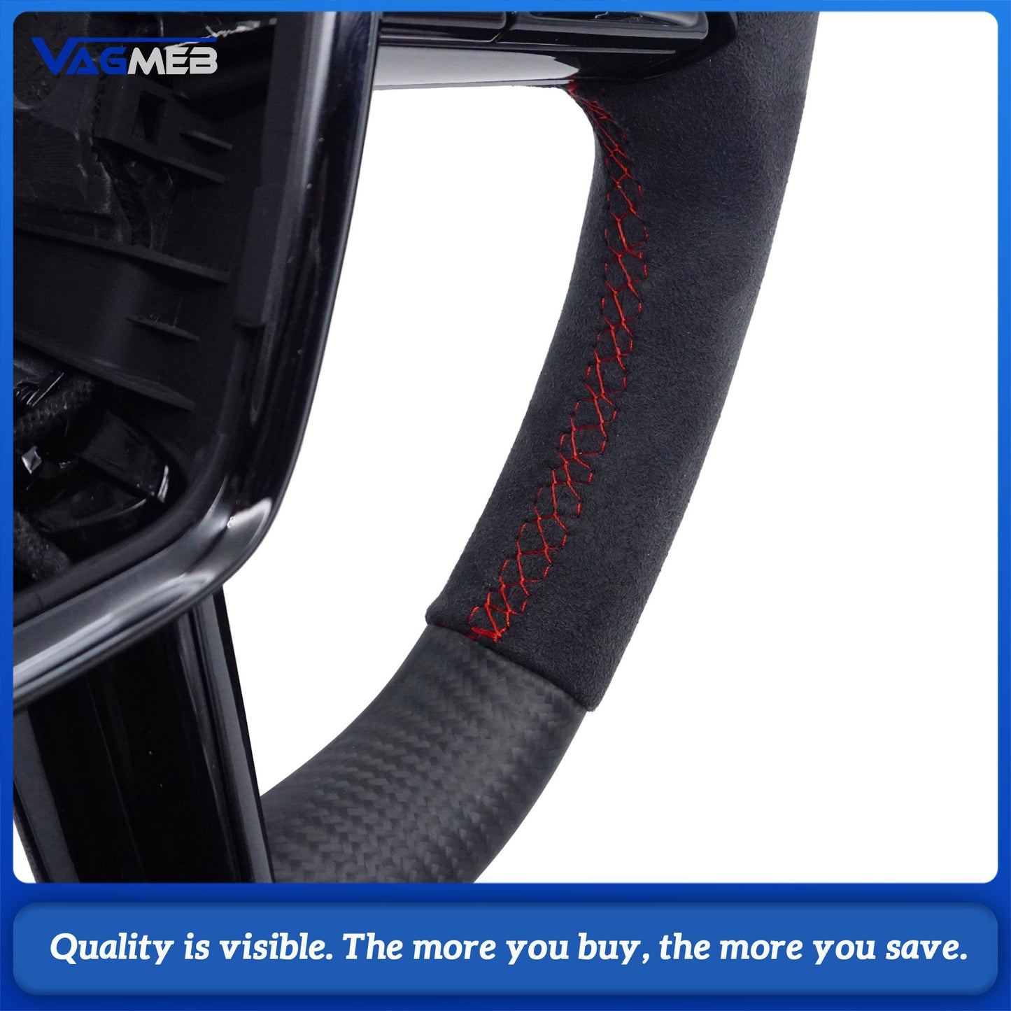 A is suitable for Audi A6 C8 A7 matte carbon fiber Alcantara multifunctional steering wheel with heating, Car Accessories