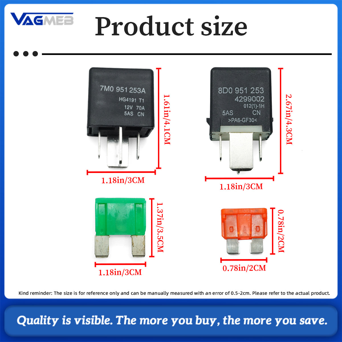 A set of fuse plugs for 1K0 937 125 D