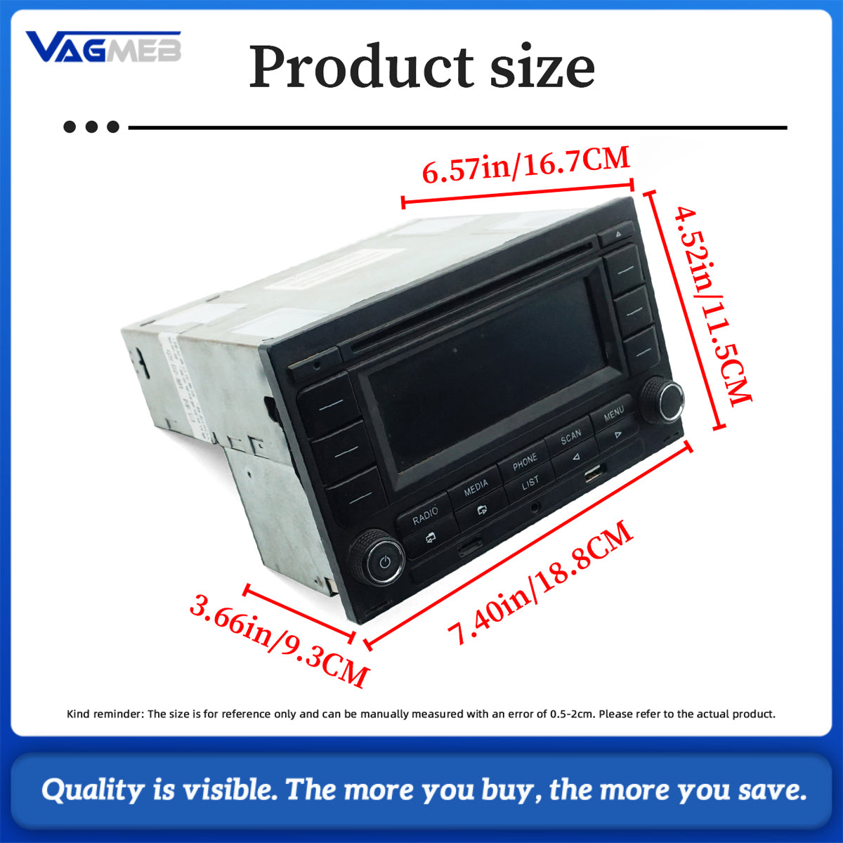 Car Radio CD Player RCN210 CD USB MP3 AUX Bluetooth Player For Golf MK4 Passat B5 Polo 31G 035 185