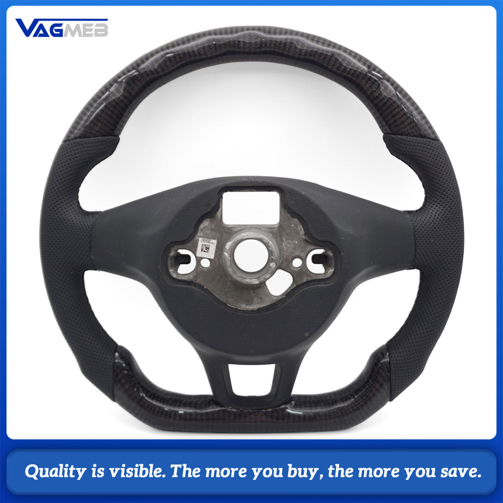 Carbon Fiber Steering Wheel With Leather For VW Volkswagen Golf 6 MK6