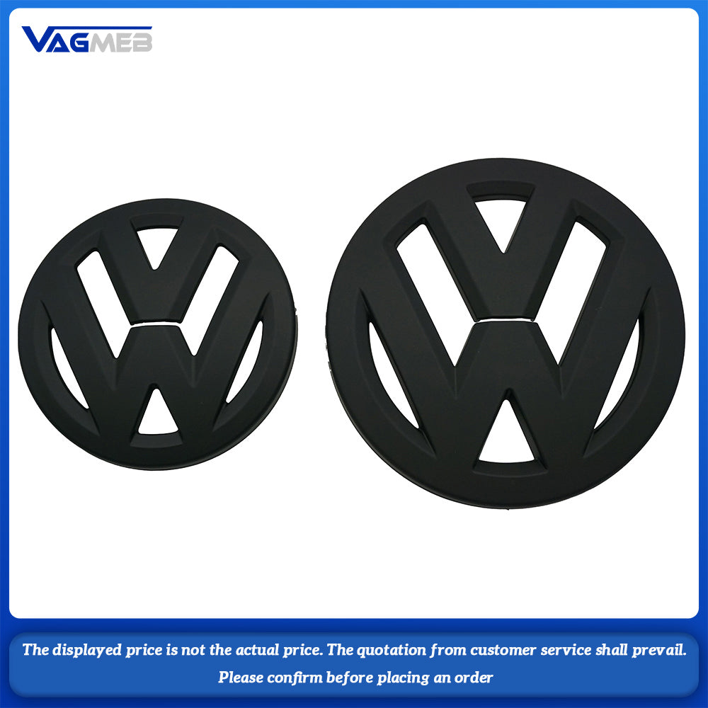 Car Black Front Grill Badges Rear Trunk Emblem Lid Covers Logo Sticker For VW Scirocco(2015-2017)