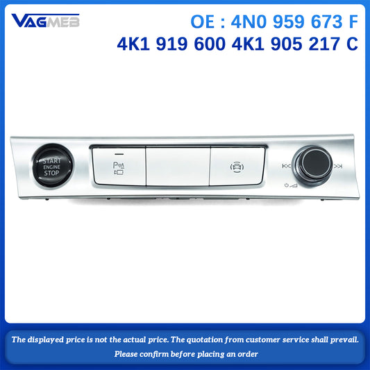 For Audi A6 C8 handbrake switch button, one key start button, knob switch with frame 4N0 959 673F 4K1 919 600 4K1 905 217C