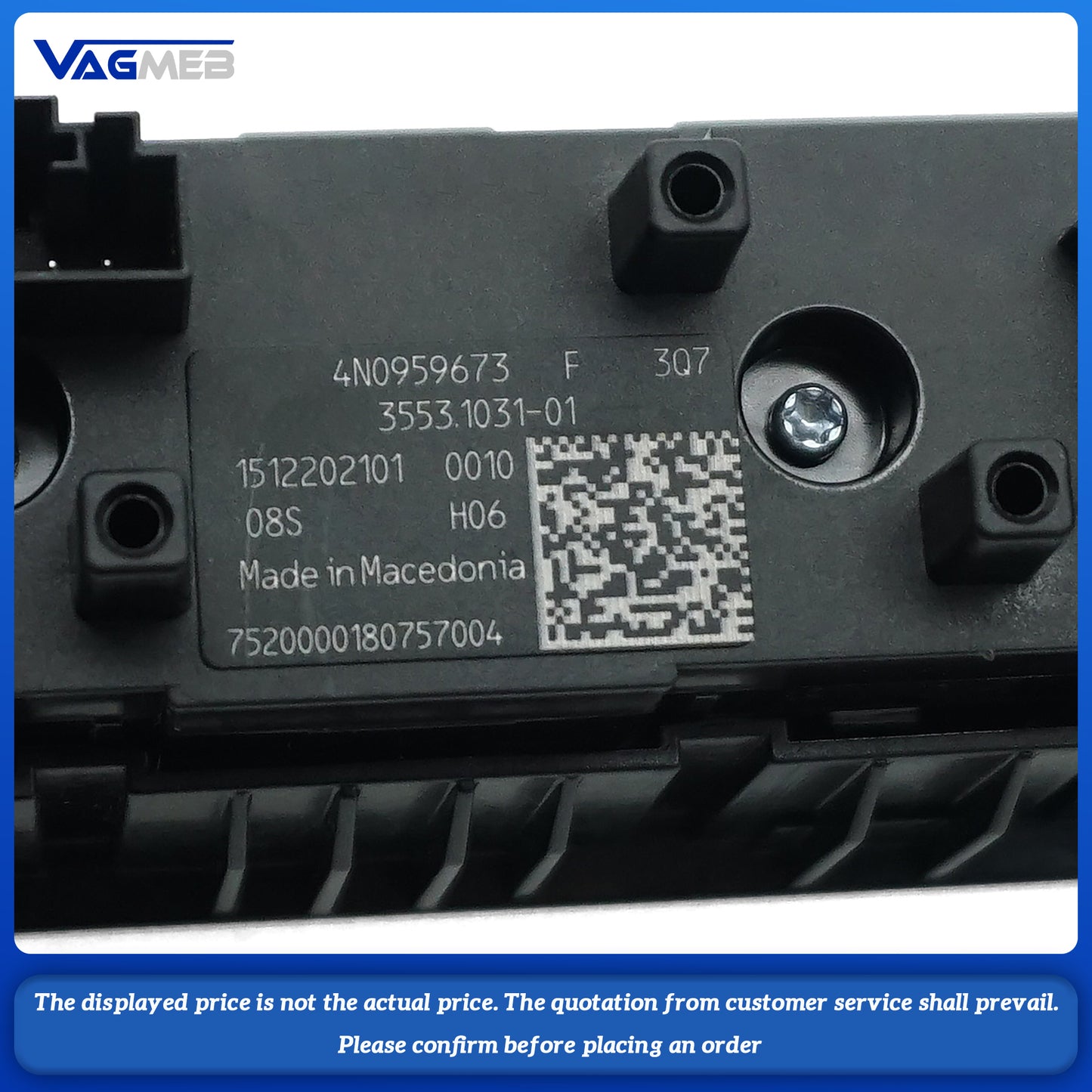 For Audi A6 C8 handbrake switch button, one key start button, knob switch with frame 4N0 959 673F 4K1 919 600 4K1 905 217C