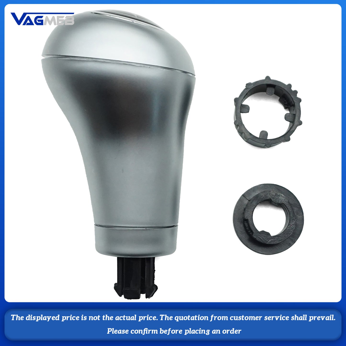 Automatic Gear Shift Knob Silver Plating Handball For Mercedes Benz W204 W211 C180 C200 Auto Accessories Small hole 8mm