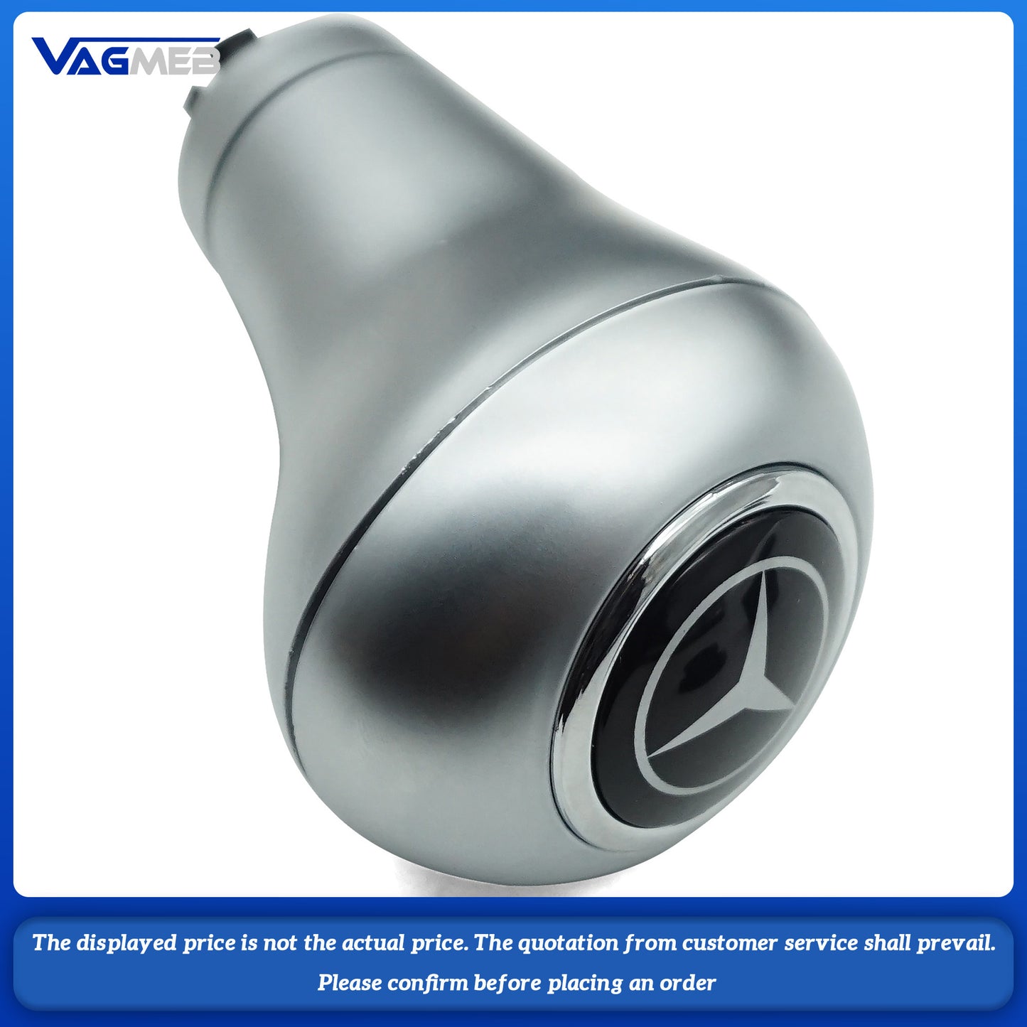 Automatic Gear Shift Knob Silver Plating Handball For Mercedes Benz W204 W211 C180 C200 Auto Accessories Small hole 8mm