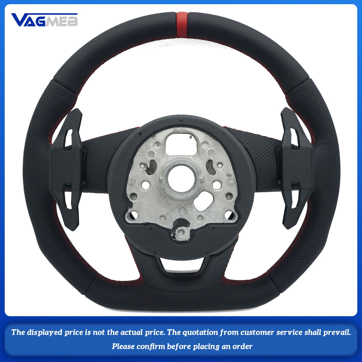 For Audi S logo A3 8V A4 B8 B9 Custom Alcantara leather steering wheel Including buttons and paddles Various colors of stitching