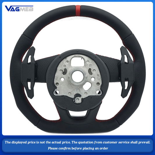 For Audi S logo A3 8V A4 B8 B9 Custom Alcantara leather steering wheel Including buttons and paddles Various colors of stitching