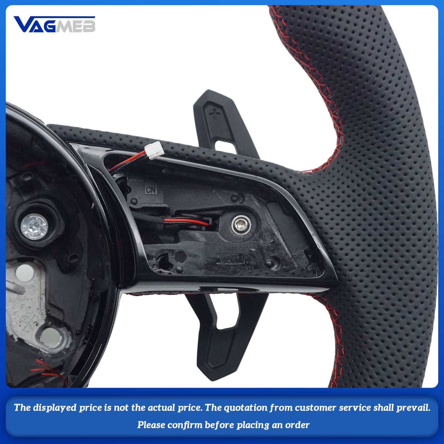 For Audi S logo A3 8V A4 B8 B9 Custom Alcantara leather steering wheel Including buttons and paddles Various colors of stitching