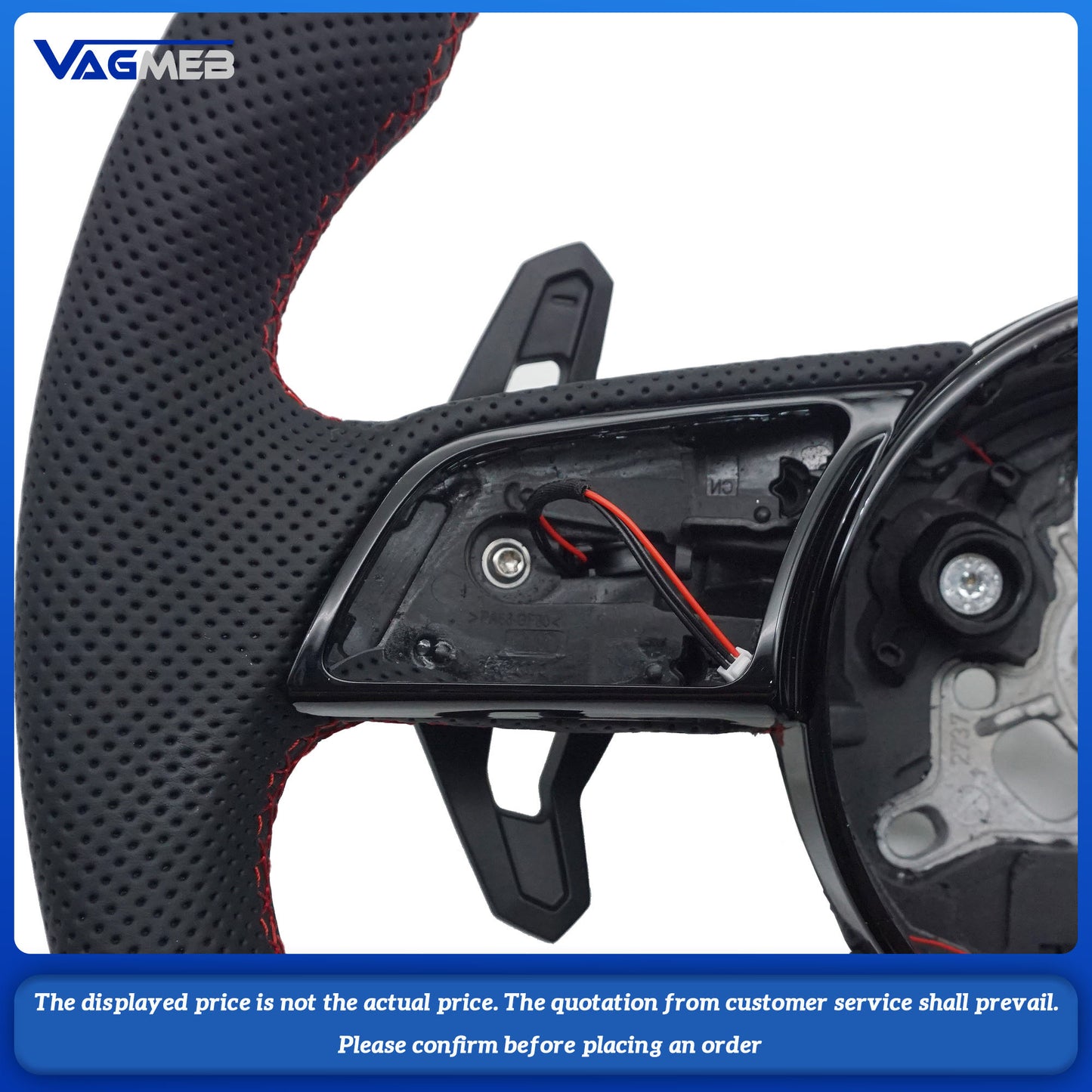 For Audi S logo A3 8V A4 B8 B9 Custom Alcantara leather steering wheel Including buttons and paddles Various colors of stitching