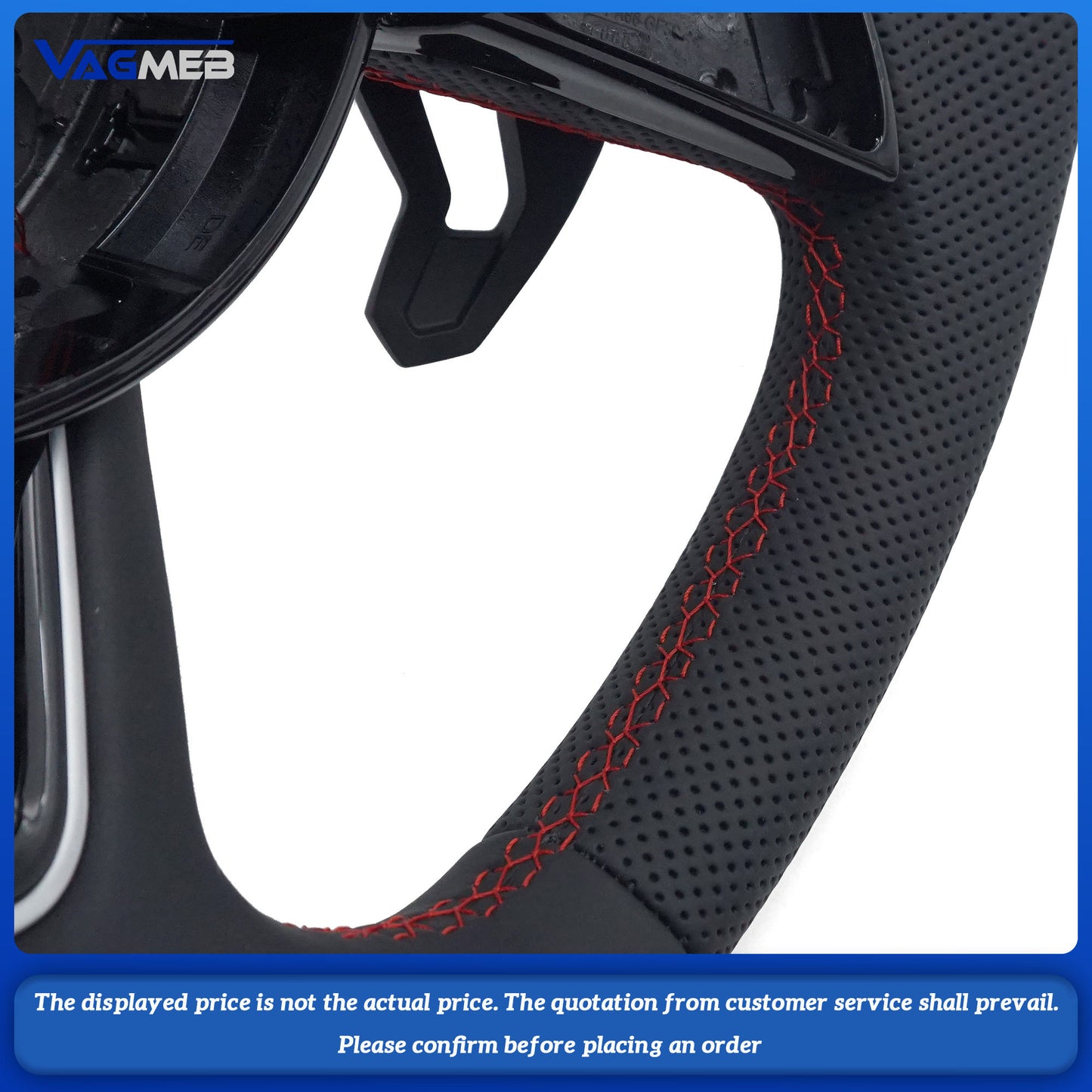 For Audi S logo A3 8V A4 B8 B9 Custom Alcantara leather steering wheel Including buttons and paddles Various colors of stitching