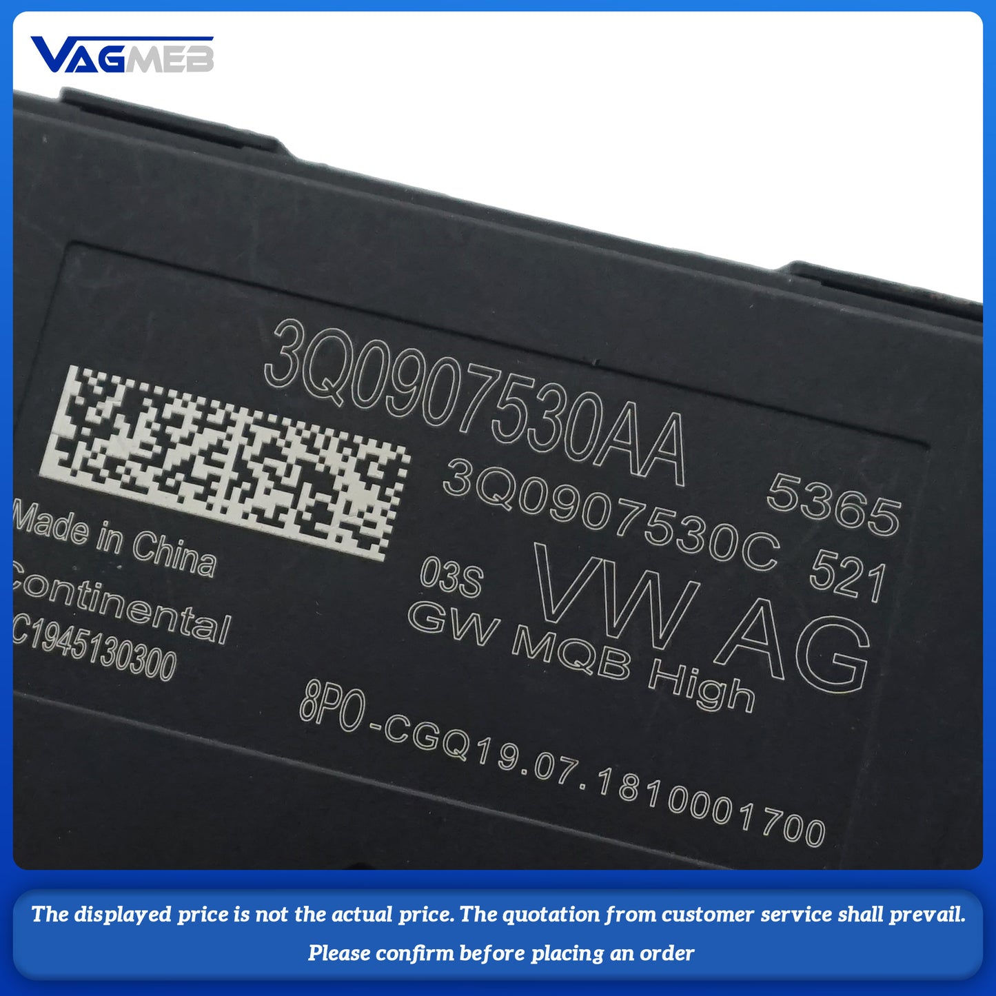 Gateway Interface Control Module Keyless Entry Control Module Unit For A1 VW Jetta Golf 3Q0 907 530AA