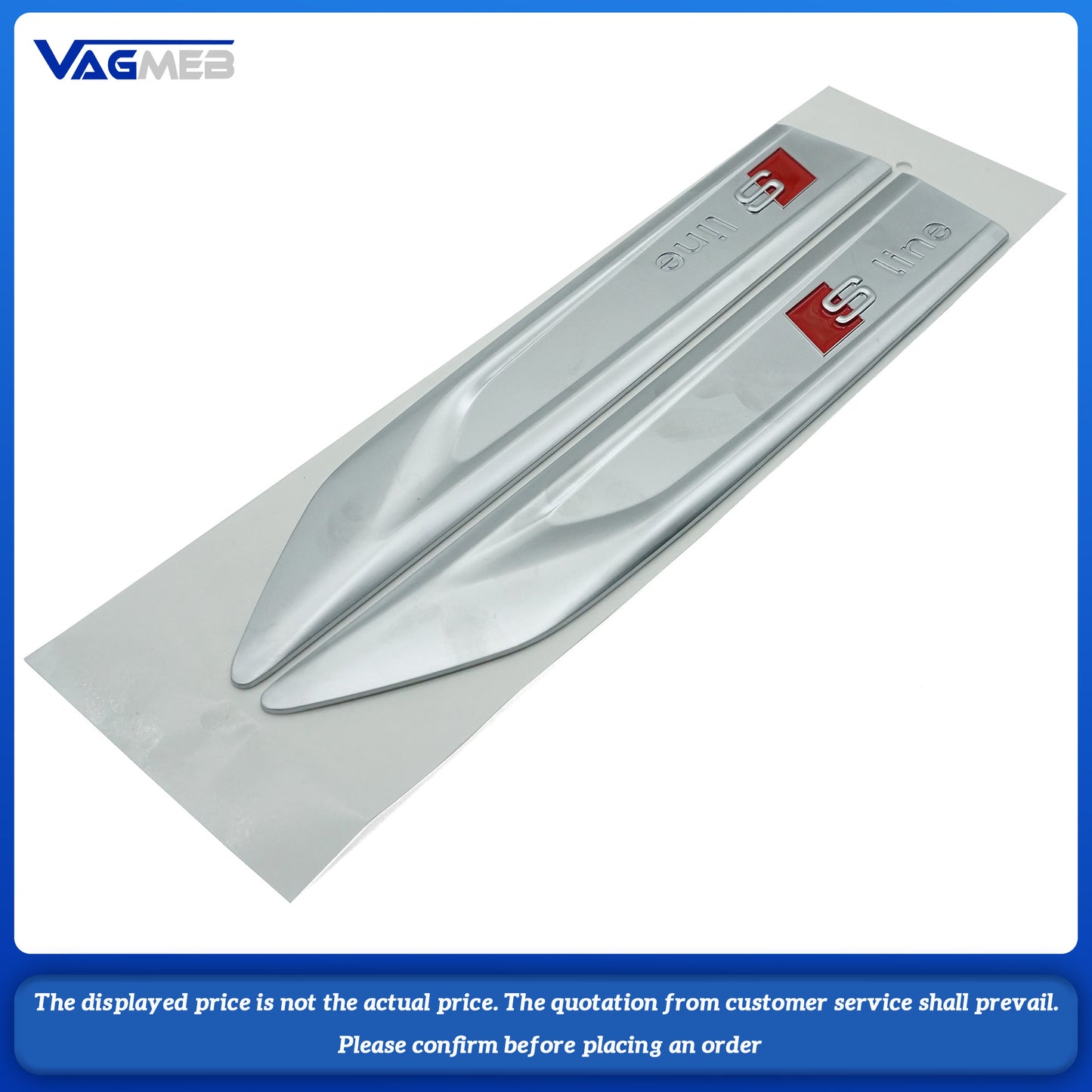 For Audi Sline Logo A3 A4 B8 8P 8V A6 C7 A5 Q5 B7 B6 B9 A7 SLINE Q3 Q7 Car Logo Fender Leaf Plate Side Label Decorative Sticker
