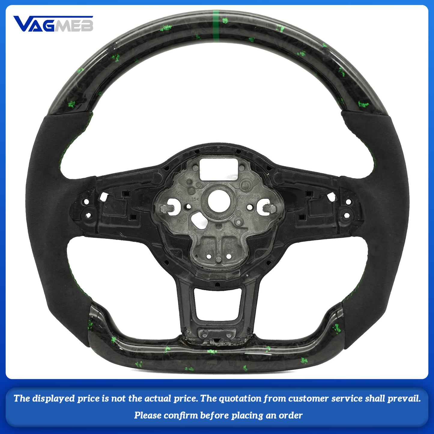 Forged gold foil carbon fiber Alcantara steering wheel Golf 7 7.5 GTI GTD GTE R 2013-2020 Polo GTI Tiguan Passat DSG