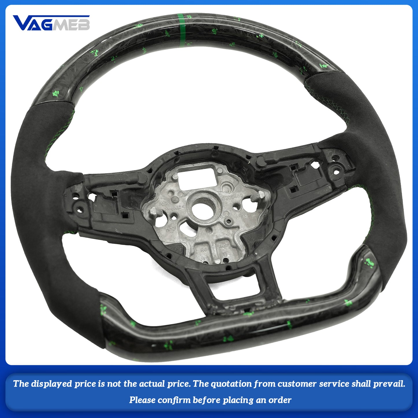 Forged gold foil carbon fiber Alcantara steering wheel Golf 7 7.5 GTI GTD GTE R 2013-2020 Polo GTI Tiguan Passat DSG