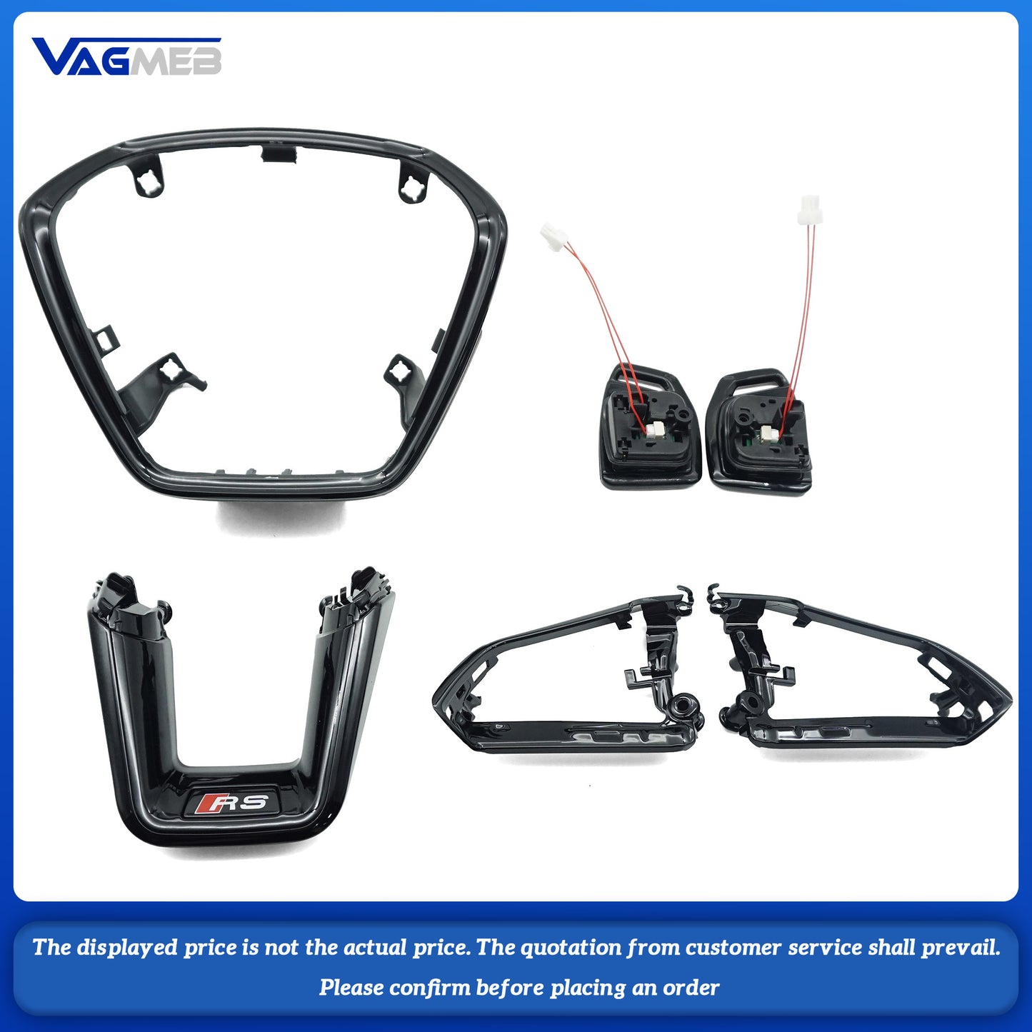 Steering Wheel Frame Suitable For Audi A6 4-Piece Set Of Adaptive Button Frames,steering Accessories,Car Accessories(1)