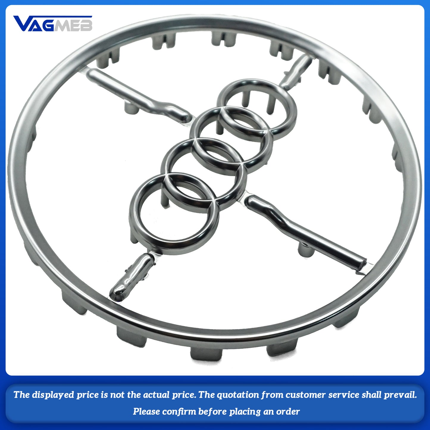 Steering wheel airbag cover Audi logo silver For Audi A6C7