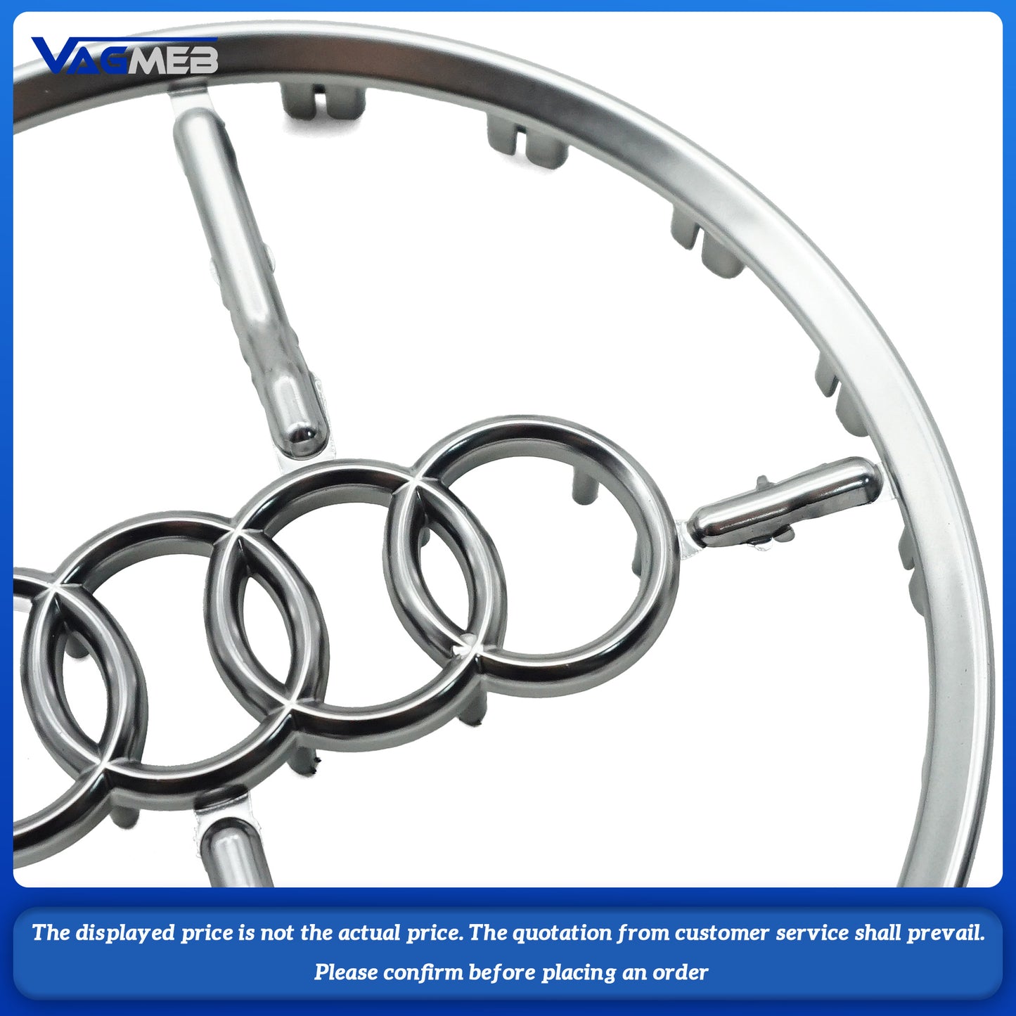 Steering wheel airbag cover Audi logo silver For Audi A6C7