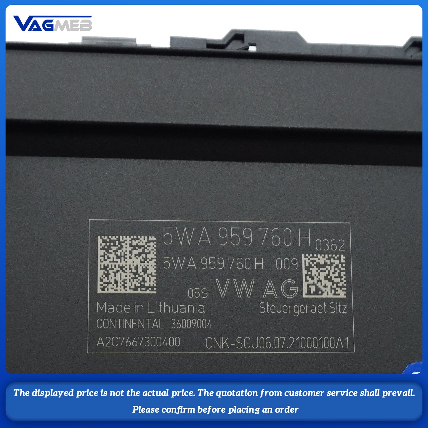 A set of memory For the right steering seat of the VW Passat B8