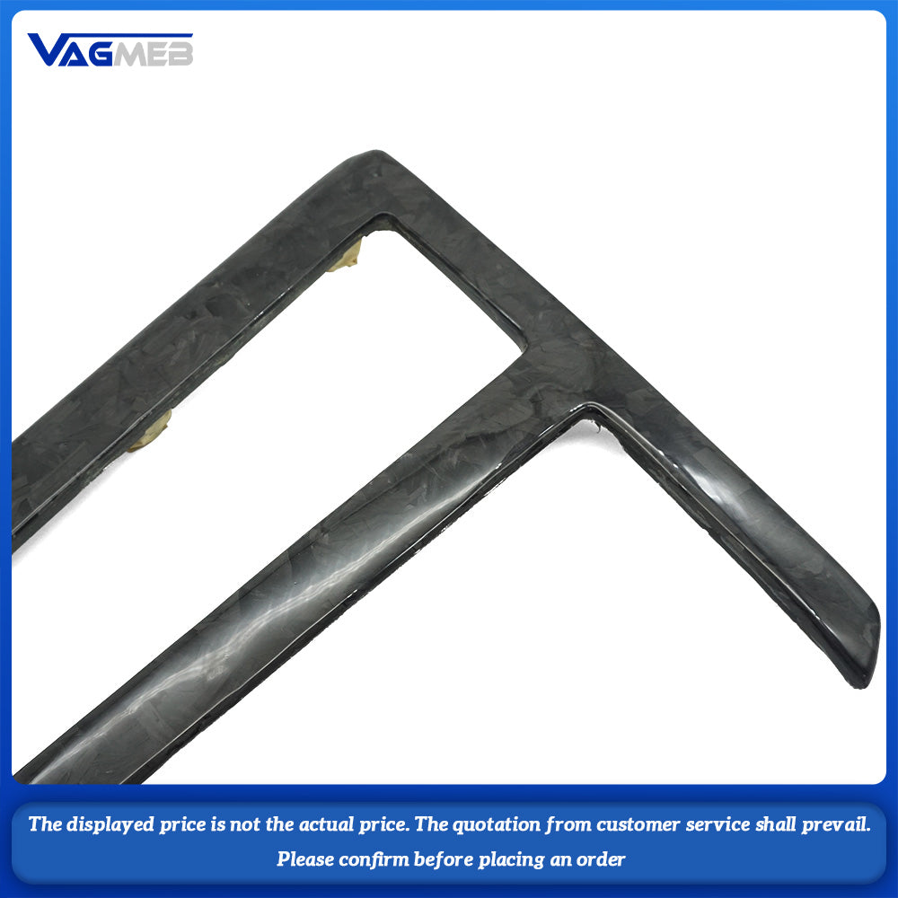For Audi A6 A7 Forged carbon trim plate for the water cup holder in the central passage