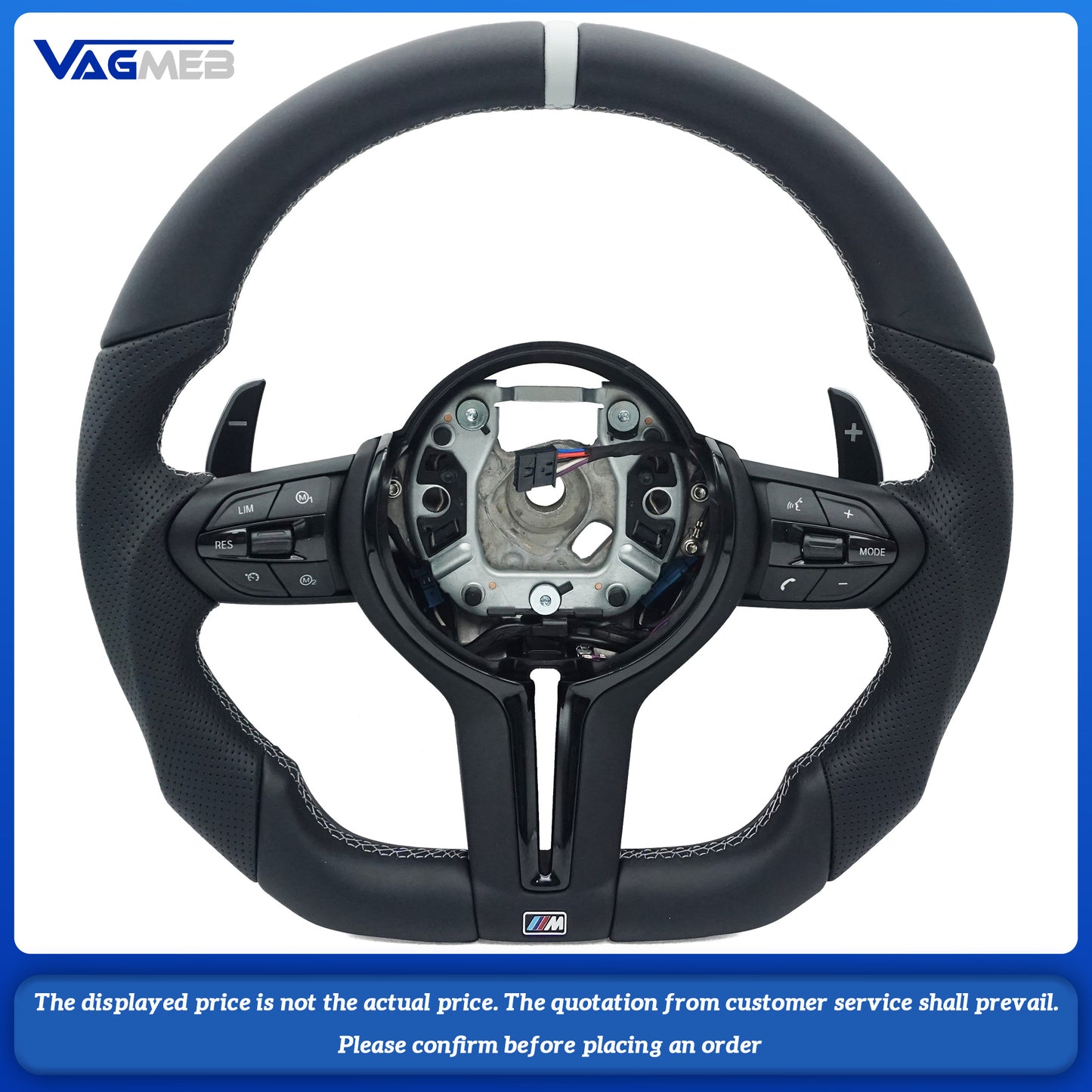 Steering Wheel Suitable For BMW F30 F10 F31 F20 E90 Is Made Of leather Material And Sports Steering Car Accessories M Logo
