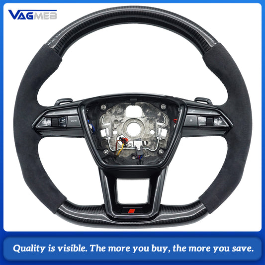 For Audi A6C8 Custom Upgrade Carbon Fiber steering Wheel With heating function Car Accessories
