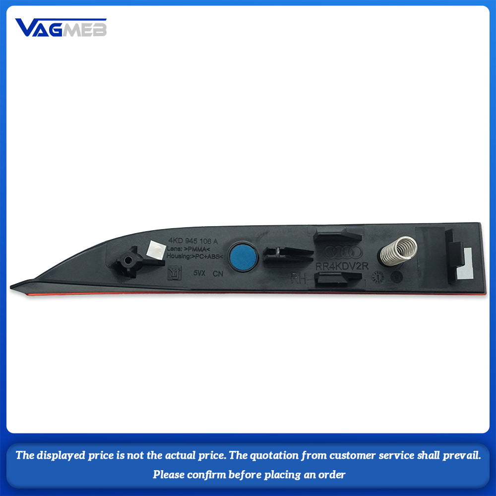 For Audi A6 C8 Rear bumper reflective trim - Dynamic type on the right outer side